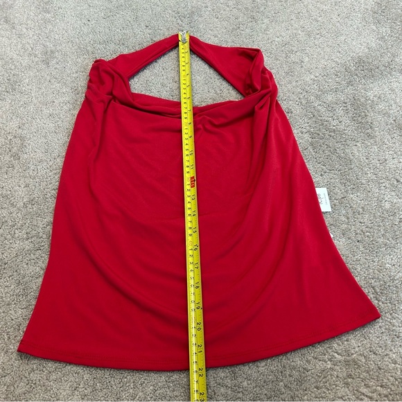 RIPE red draped cowl neck halter top open back Sz XL stretchy spandex NWOT - Picture 6 of 9